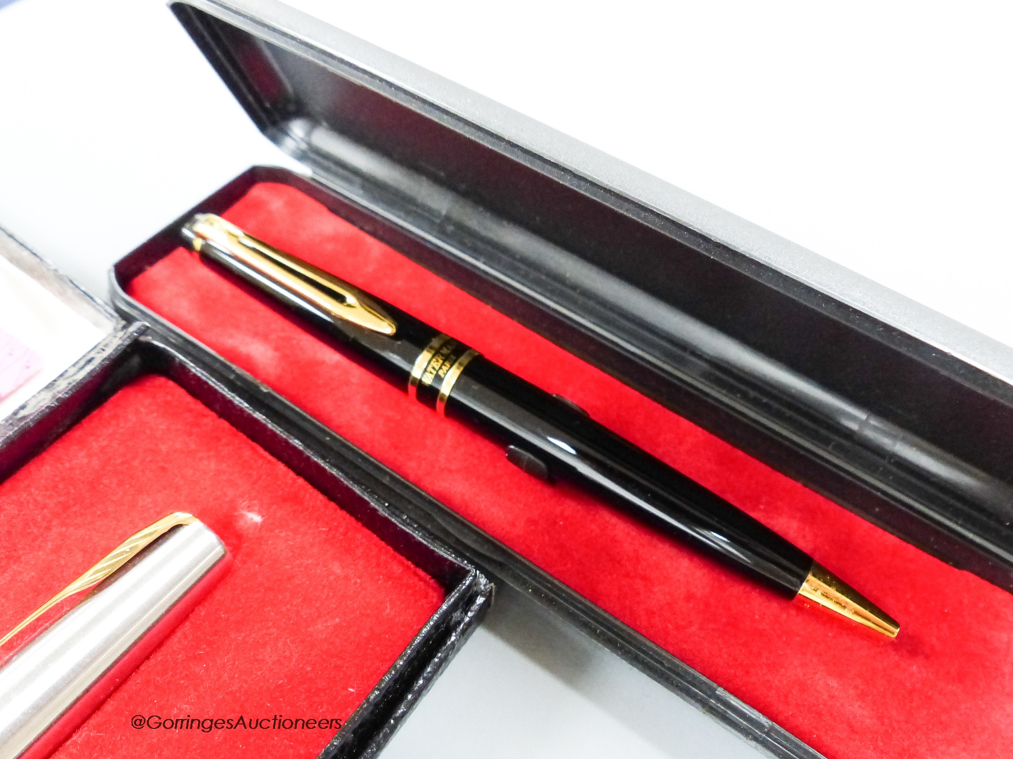 An assortment of fountain pens and ball point pens